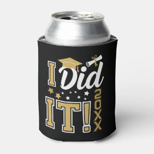 Custom I Did It Gold Graduation Graduate Class Of Can Cooler