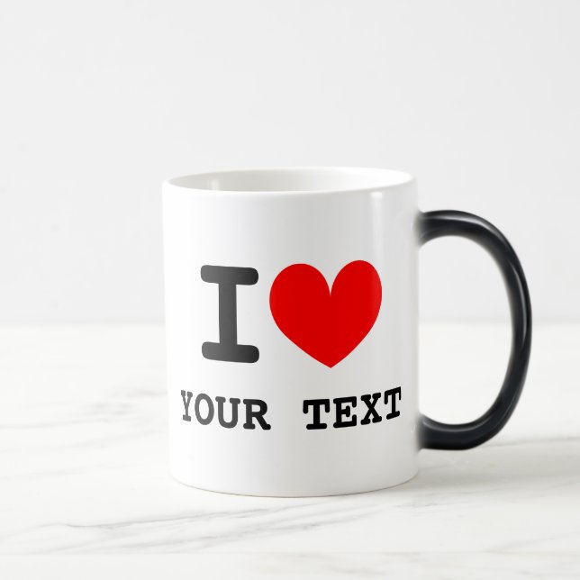 Custom I heart 11oz black and white morphing mug (Right)
