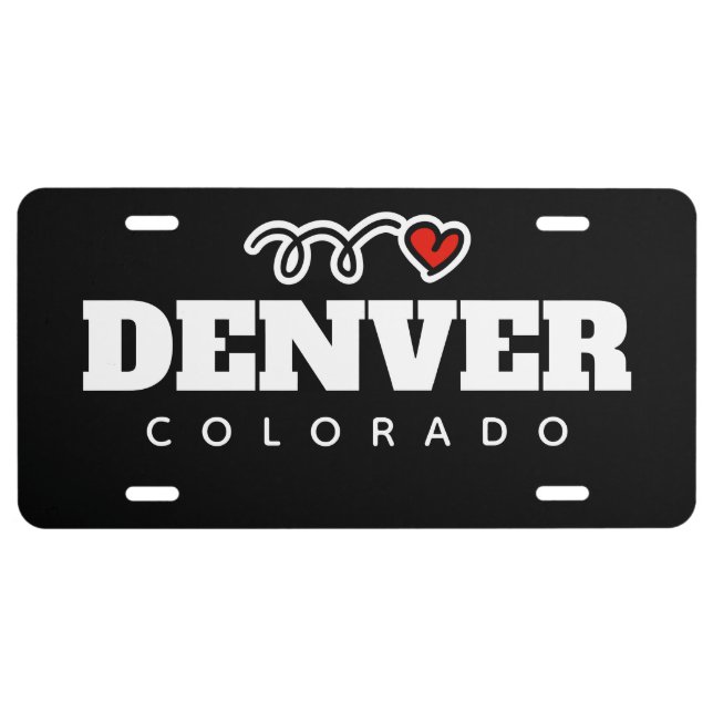 Custom i heart city & state name car license plate (Front)