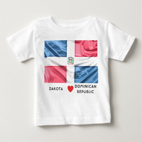 Custom I Heart Flag of Dominican Republic Baby T_Shirt