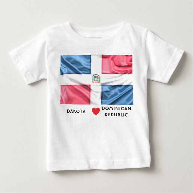 Custom I Heart Flag of Dominican Republic Baby T-Shirt (Front)