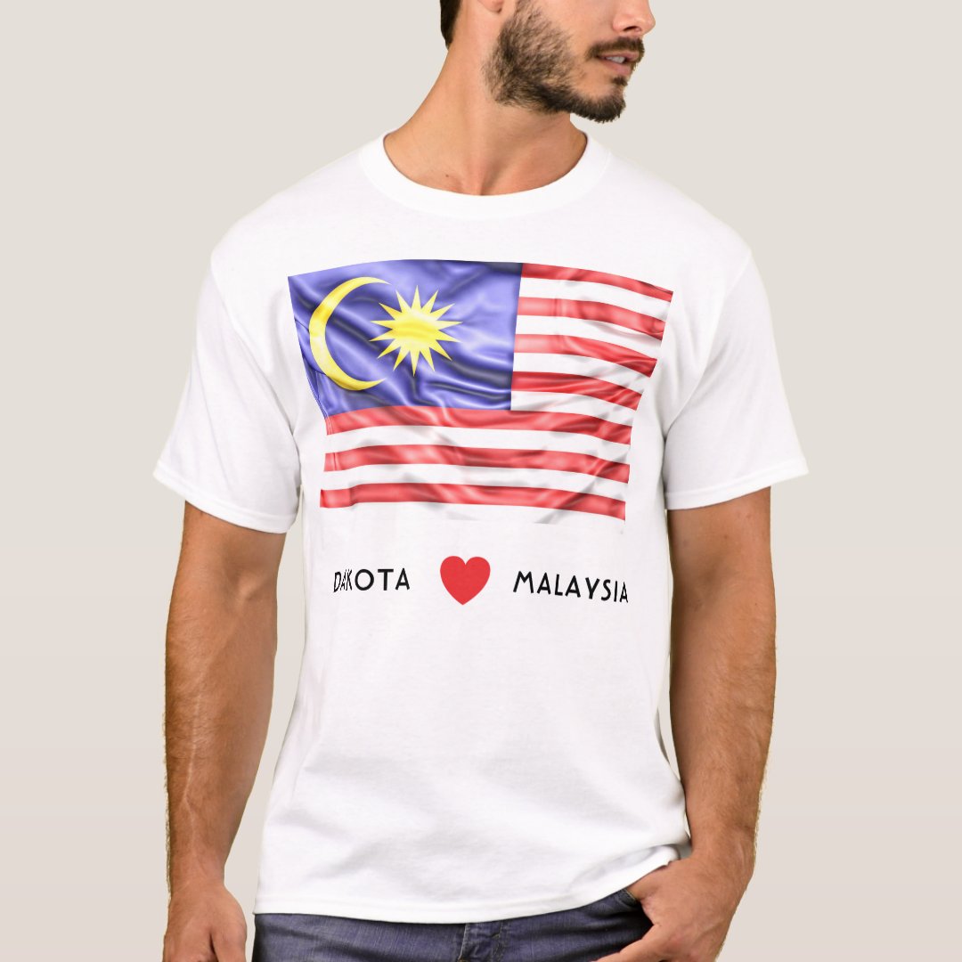 Custom I Heart Flag of Malaysia T-Shirt | Zazzle