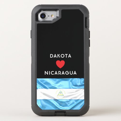 Custom I Heart Flag of Nicaragua OtterBox Defender iPhone SE87 Case