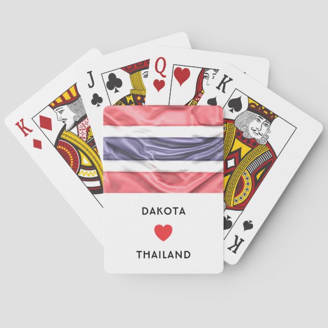 Custom I Heart Flag of Thailand Poker Cards (Back)