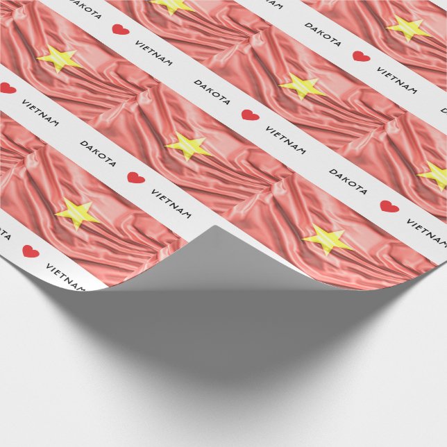 Custom I Heart Flag of Vietnam Wrapping Paper (Corner)