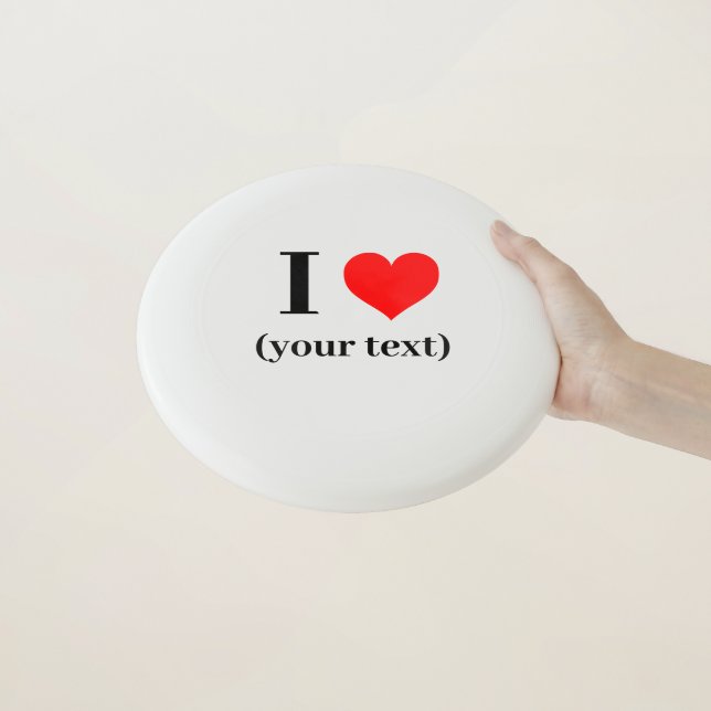 CUSTOM! I Heart  Frisbee - UPA Approved 175g White (In Hand)