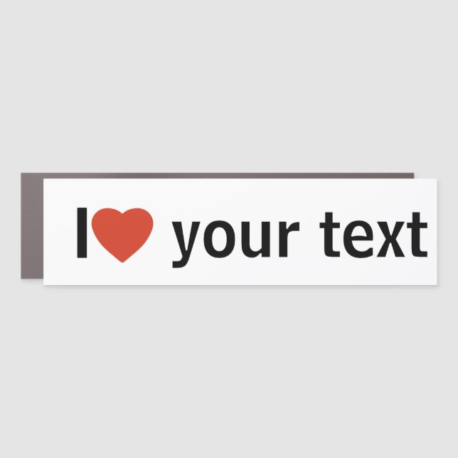 Custom I heart, I love Car Magnet (Front)