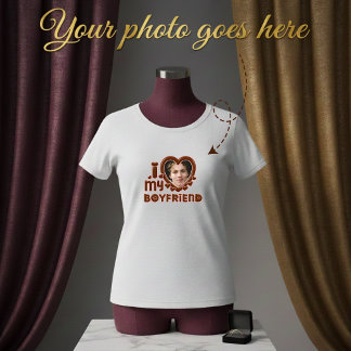 Custom I Heart My Boyfriend Photo T-Shirt