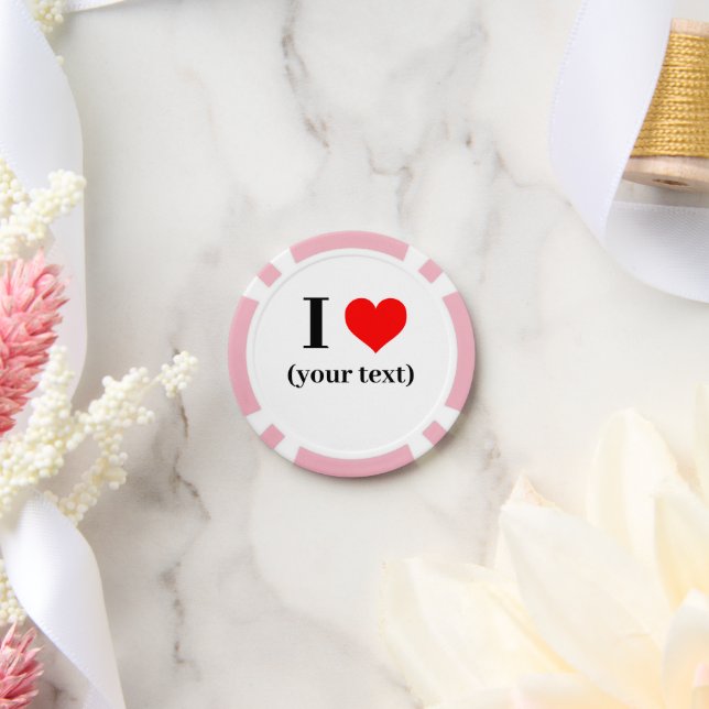 CUSTOM! I Heart Poker Chips - Pink (Wedding)
