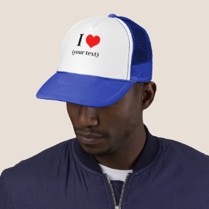 CUSTOM! I Heart Trucker Hat - White and Royal Blue