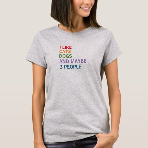 Custom I Like Animals and Not People Pride Colors T_Shirt