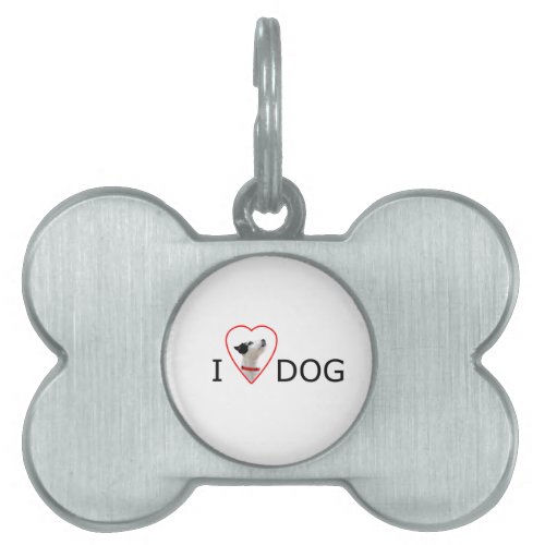Custom I Love Heart Dog Pet Tag
