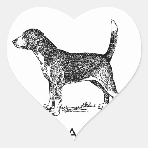 Custom I Love My Beagle Dog Heart Sticker