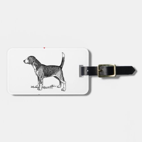Custom I Love My Beagle Dog Luggage Tag