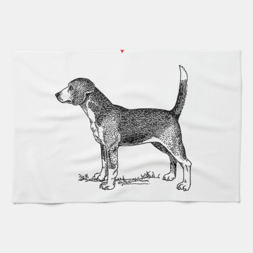 Custom I Love My Beagle Dog Towel