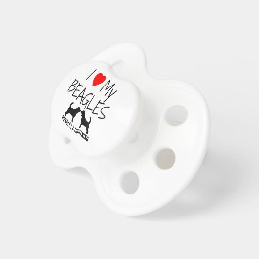 Custom I Love My Beagles Pacifier (Front Right)
