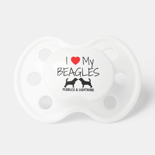 Custom I Love My Beagles Pacifier (Front)