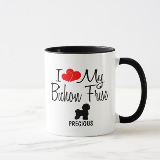 Custom I Love My Bichon Frise Mug