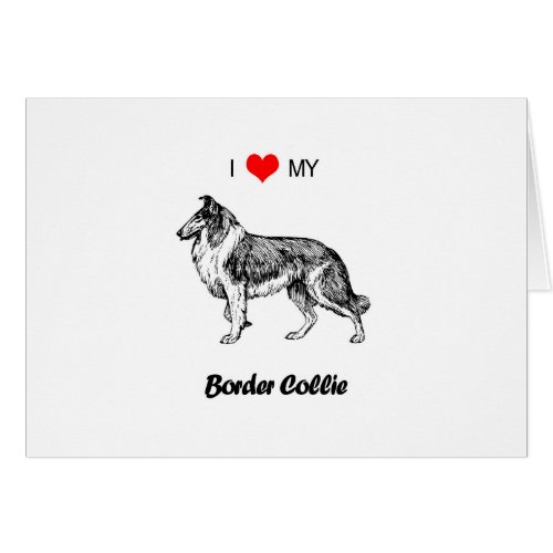 Custom I Love My Border Collie Dog Heart
