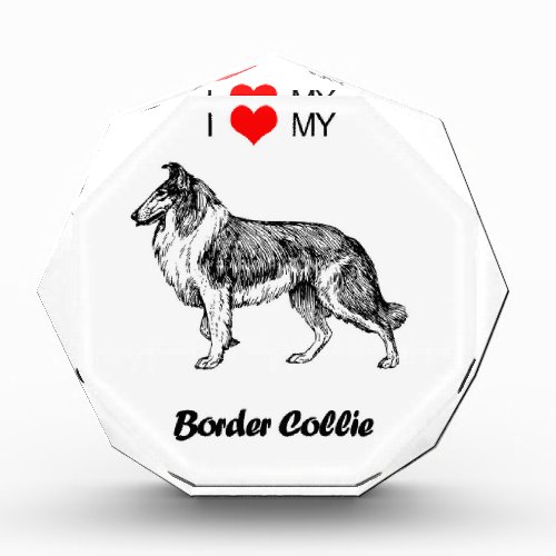 Custom I Love My Border Collie Dog Heart Award