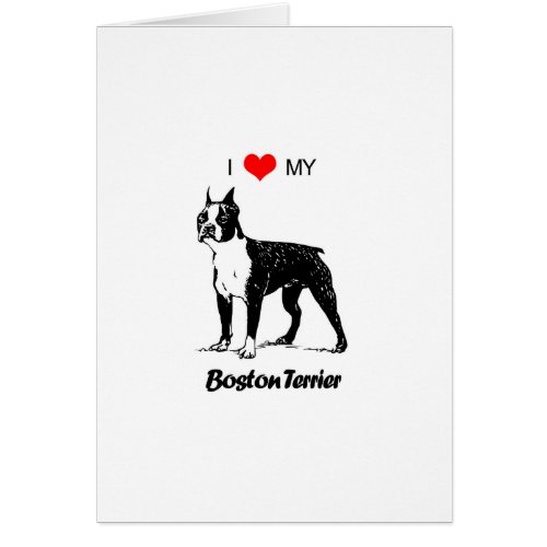 Custom I Love My Boston Terrier Dog Heart