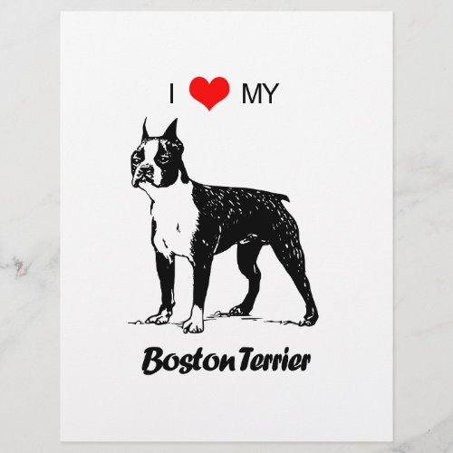 Custom I Love My Boston Terrier Dog Heart