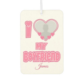 Custom I Love My Boyfriend – Add Photo & Name Air Freshener