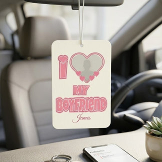 Custom I Love My Boyfriend – Add Photo & Name Air Freshener