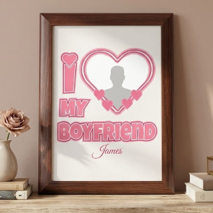 Custom I Love My Boyfriend – Add Photo & Name Award Plaque