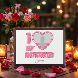 Custom I Love My Boyfriend – Add Photo & Name Award Plaque