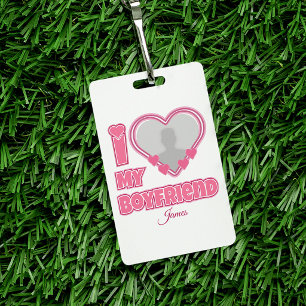 Custom I Love My Boyfriend – Add Photo & Name Badge