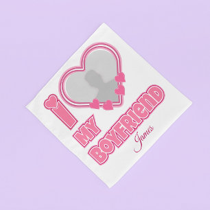 Custom I Love My Boyfriend – Add Photo & Name Bandana