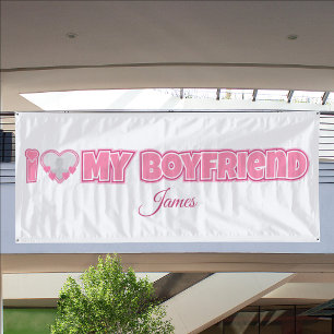 Custom I Love My Boyfriend – Add Photo & Name Banner