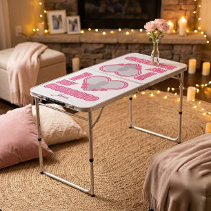Custom I Love My Boyfriend – Add Photo & Name Beer Pong Table