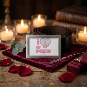 Custom I Love My Boyfriend – Add Photo & Name Belt Buckle
