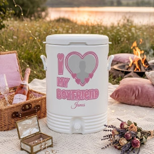 Custom I Love My Boyfriend – Add Photo & Name Beverage Cooler