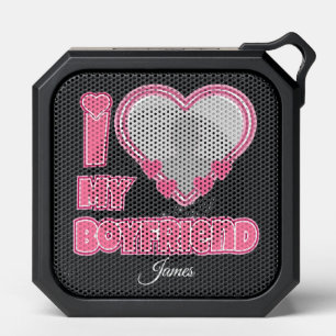 Custom I Love My Boyfriend – Add Photo & Name Bluetooth Speaker