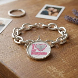 Custom I Love My Boyfriend – Add Photo & Name Bracelet