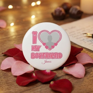 Custom I Love My Boyfriend – Add Photo & Name Button
