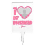 Custom I Love My Boyfriend – Add Photo &amp; Name Cake Topper