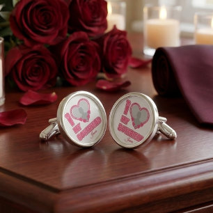 Custom I Love My Boyfriend – Add Photo & Name Cufflinks
