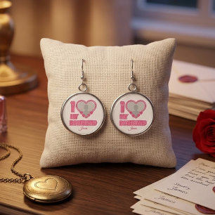 Custom I Love My Boyfriend – Add Photo & Name Earrings