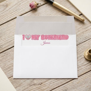 Custom I Love My Boyfriend – Add Photo & Name Envelope Liner