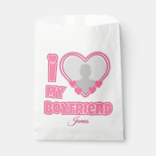 Custom I Love My Boyfriend – Add Photo & Name Favor Bag