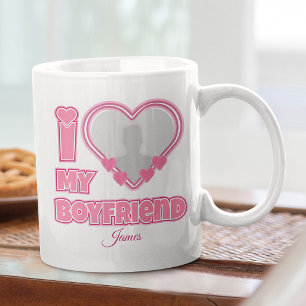 Custom I Love My Boyfriend – Add Photo & Name Giant Coffee Mug