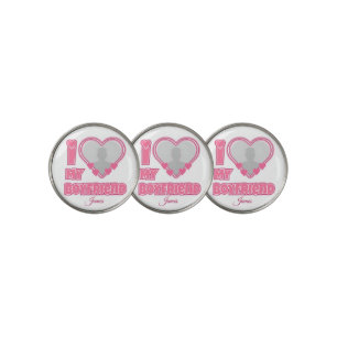 Custom I Love My Boyfriend – Add Photo & Name Golf Ball Marker