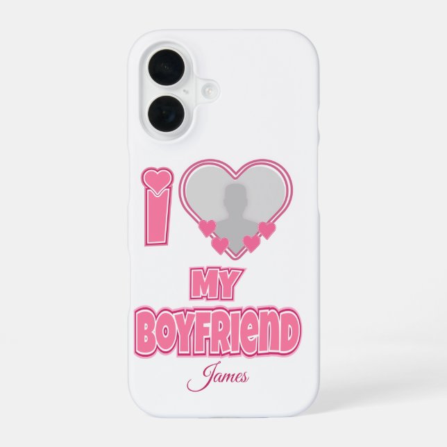 Custom I Love My Boyfriend – Add Photo & Name iPhone Case (Back)