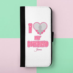 Custom I Love My Boyfriend – Add Photo & Name iPhone 8/7 Wallet Case