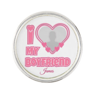 Custom I Love My Boyfriend – Add Photo & Name Lapel Pin