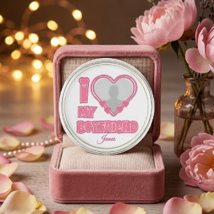 Custom I Love My Boyfriend – Add Photo & Name Lapel Pin